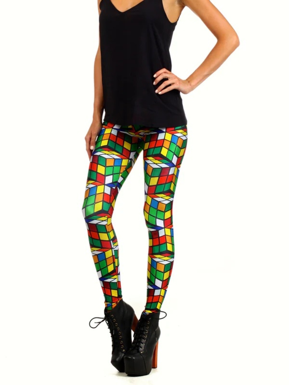Rare Poprageous Rubix Cube Legging Size Medium